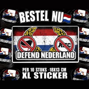 DEFEND NEDERLAND XL STICKER (10stuks)