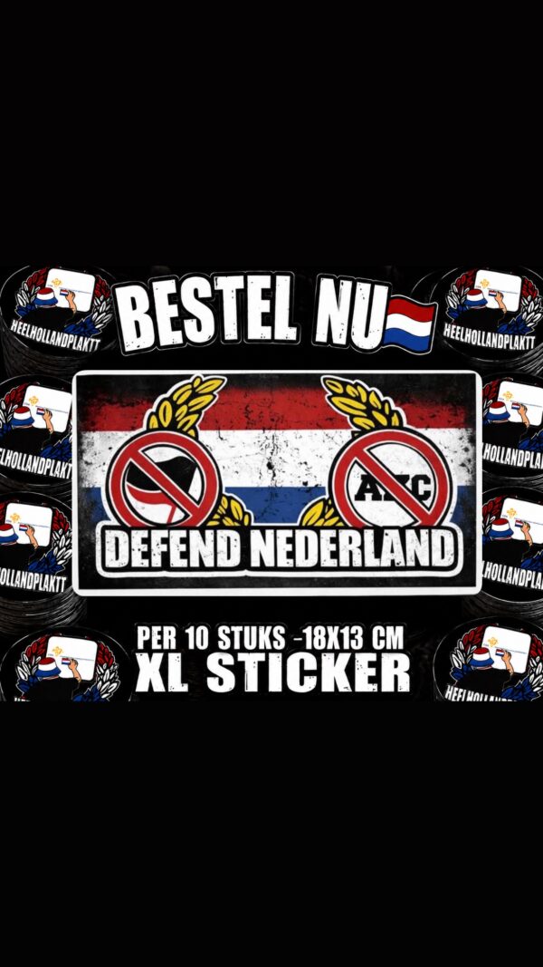 bc7453b1-4af7-4cb3-9905-f3dc881e600e DEFEND NEDERLAND XL STICKER (10stuks)