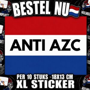 Anti azc  XL STICKER (10 stuks)