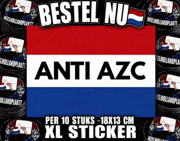 Anti azc  XL STICKER (10 stuks)